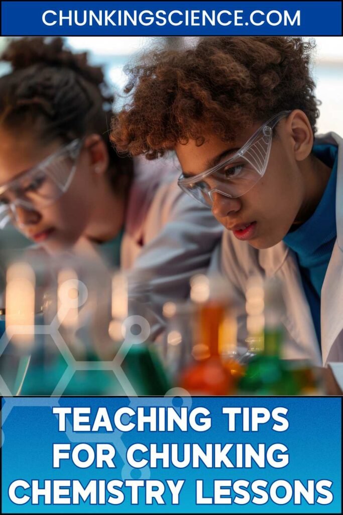 Young diverse teens in a chemistry classroom. They are wearing protective goggles and bending over multicoloured beakers.